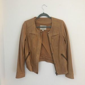 Genuine leather tan jacket